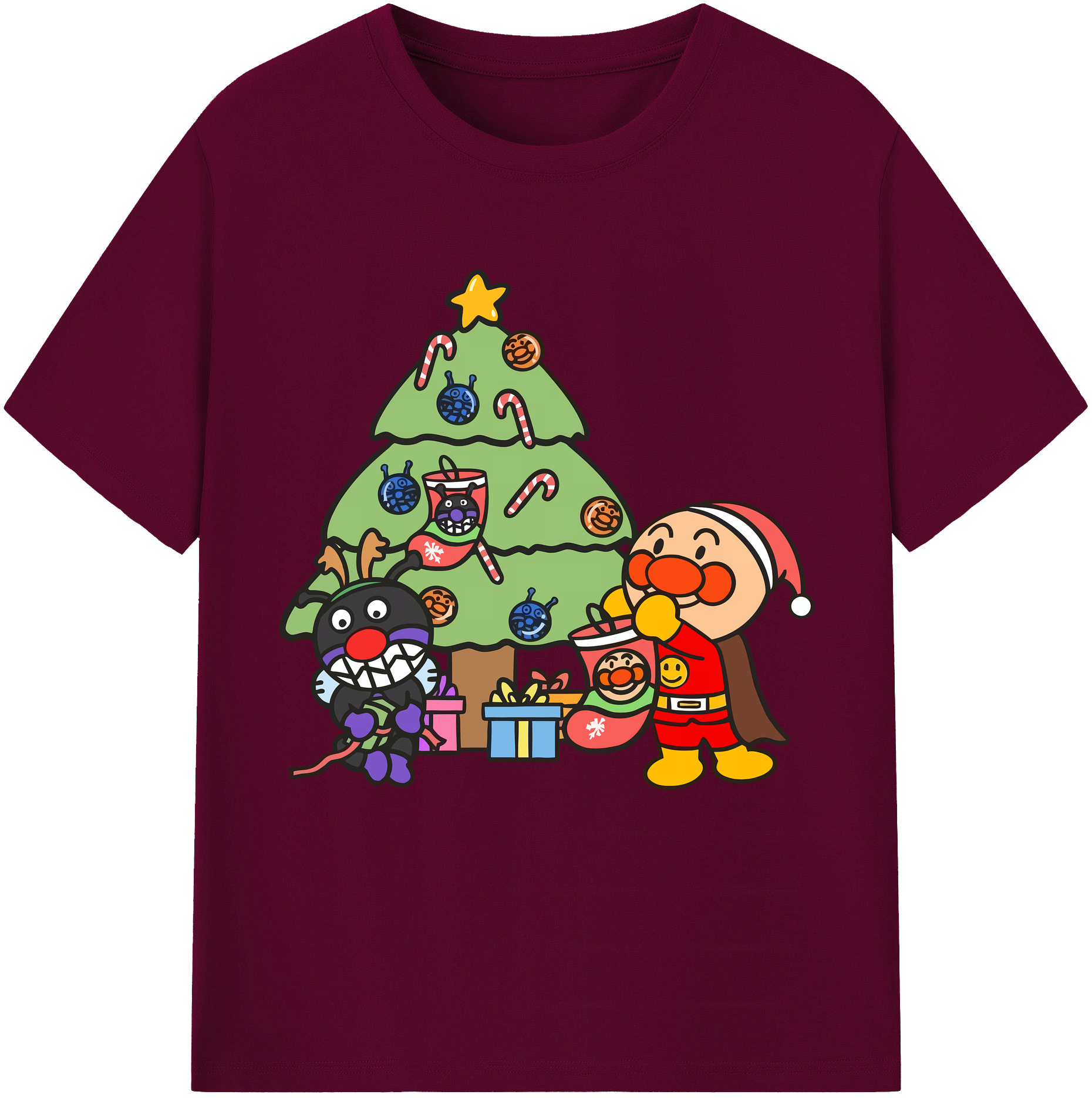 （画像用） アンパンマン Anpanman レディースカジュアルプリントTシャツ（綿100％）